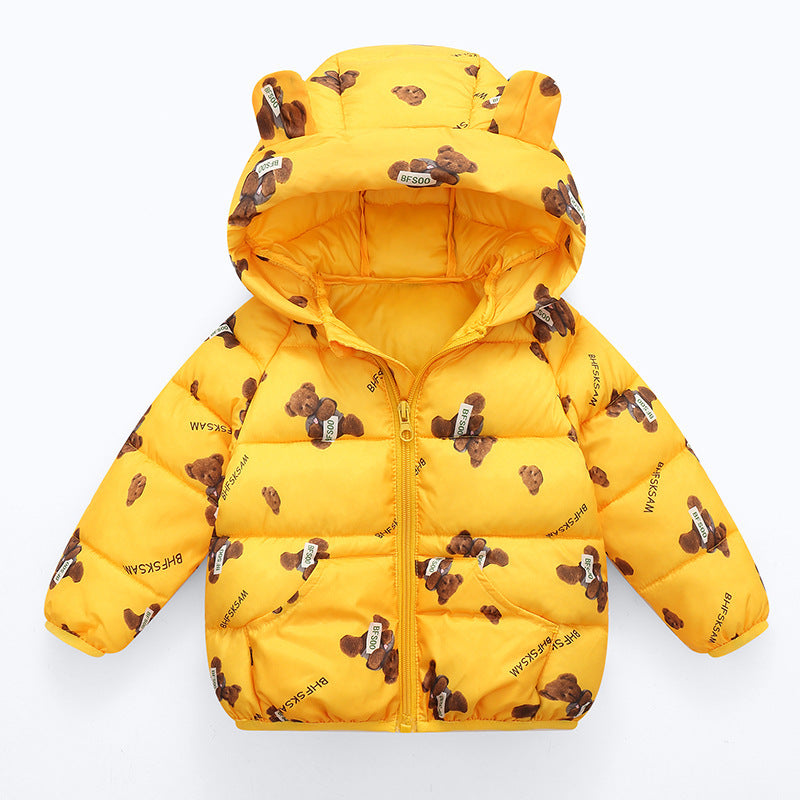 Lightweight Cotton Jacket for Kids – Warm Hooded Animal & Cartoon Print Coat for Boys & Girls
