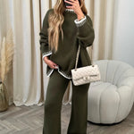 Chic Solid Color Casual Outfit – Loose Trousers & Relaxed Top Set for Stylish Everyday Comfort
