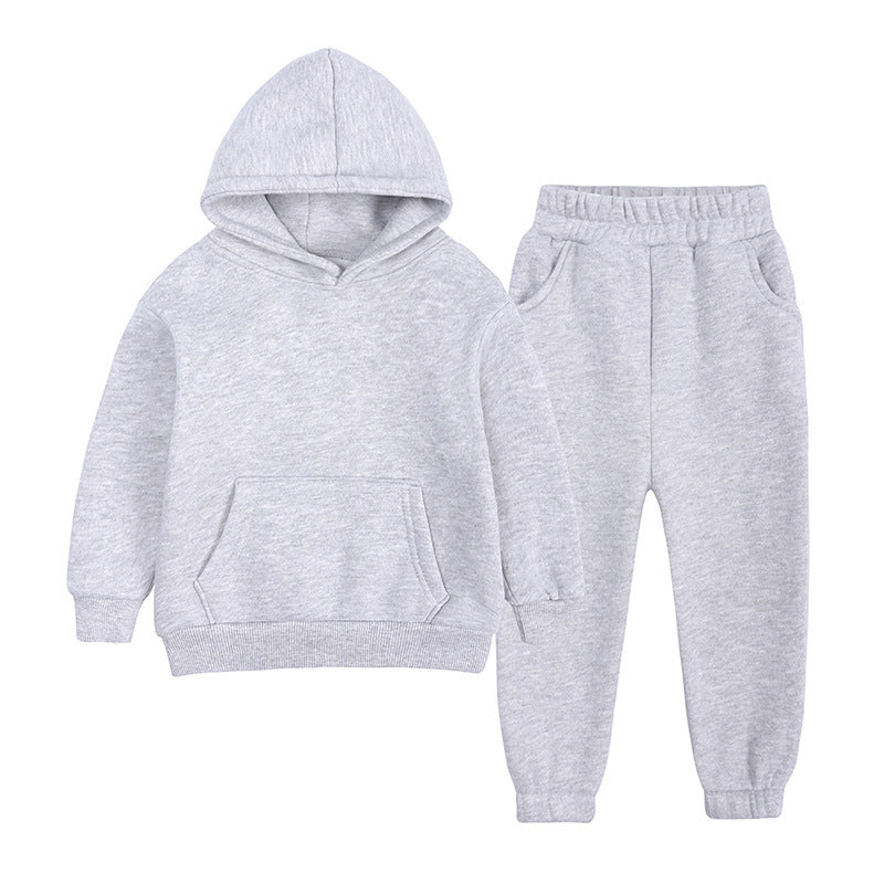 European And American Fleece Sweater Suit Middle And Big Children
