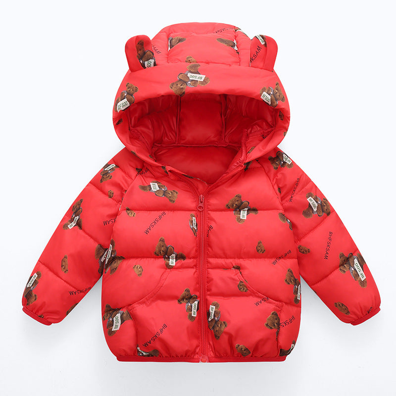 Lightweight Cotton Jacket for Kids – Warm Hooded Animal & Cartoon Print Coat for Boys & Girls