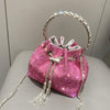 European & American Shiny Diamond Handbag – Elegant Metallic Evening Purse for Women, Party & Special Occasions