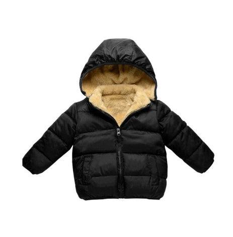 Children’s Lambskin Coat with Detachable Hood – Warm, Soft, and Stylish Winter Jacket for Kids Aged 3–8