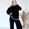 Chic Solid Color Casual Outfit – Loose Trousers & Relaxed Top Set for Stylish Everyday Comfort