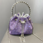 European & American Shiny Diamond Handbag – Elegant Metallic Evening Purse for Women, Party & Special Occasions