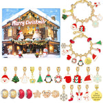 Festive Golden Christmas DIY Bracelet for Kids – Santa, Snowman & Holiday Charm Jewelry