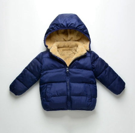 Children’s Lambskin Coat with Detachable Hood – Warm, Soft, and Stylish Winter Jacket for Kids Aged 3–8