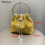 European & American Shiny Diamond Handbag – Elegant Metallic Evening Purse for Women, Party & Special Occasions