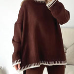 Chic Solid Color Casual Outfit – Loose Trousers & Relaxed Top Set for Stylish Everyday Comfort