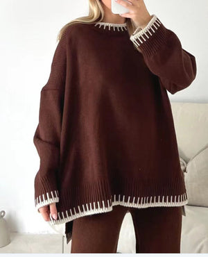 Chic Solid Color Casual Outfit – Loose Trousers & Relaxed Top Set for Stylish Everyday Comfort