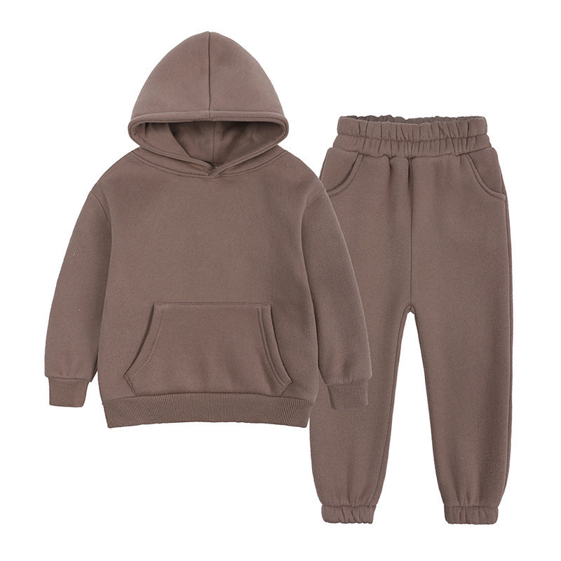 European And American Fleece Sweater Suit Middle And Big Children