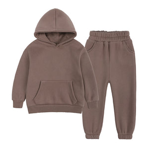 European And American Fleece Sweater Suit Middle And Big Children