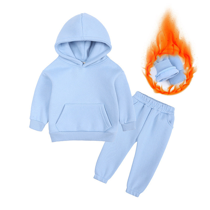 European And American Fleece Sweater Suit Middle And Big Children