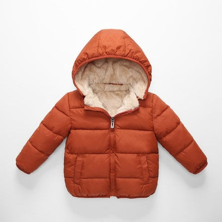 Children’s Lambskin Coat with Detachable Hood – Warm, Soft, and Stylish Winter Jacket for Kids Aged 3–8
