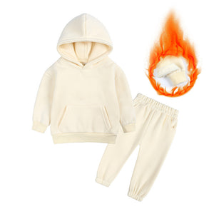 European And American Fleece Sweater Suit Middle And Big Children