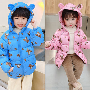 Lightweight Cotton Jacket for Kids – Warm Hooded Animal & Cartoon Print Coat for Boys & Girls