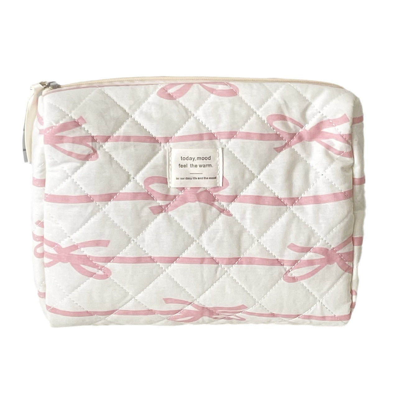 Stylish Horizontal Bow Cosmetic Bag – Floral Makeup Pouch, Travel Organizer & Retro Clutch for All