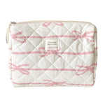 Stylish Horizontal Bow Cosmetic Bag – Floral Makeup Pouch, Travel Organizer & Retro Clutch for All