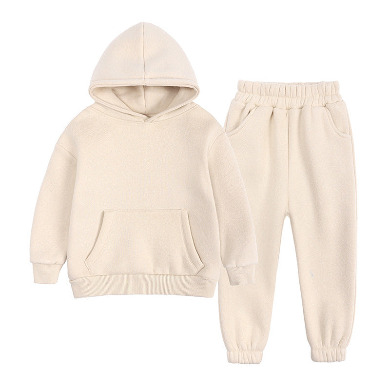 European And American Fleece Sweater Suit Middle And Big Children