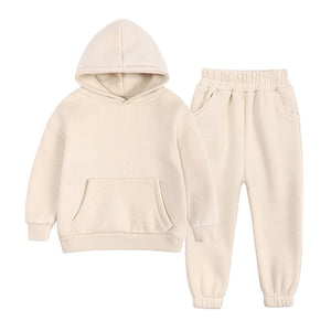 European And American Fleece Sweater Suit Middle And Big Children