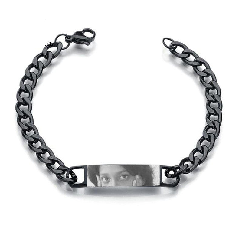 Unique Laser Engraved Eye Bracelet – Japanese Style Stainless Steel Jewelry for Couples