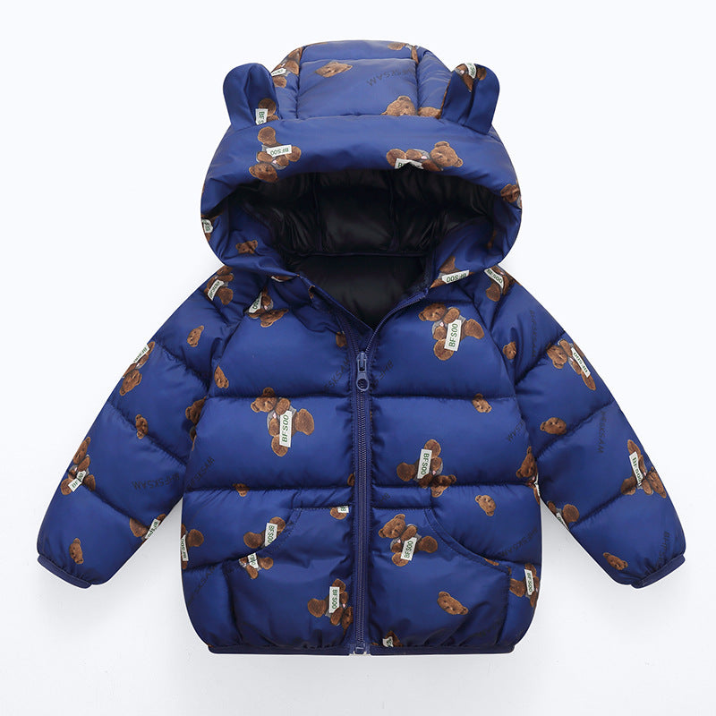 Lightweight Cotton Jacket for Kids – Warm Hooded Animal & Cartoon Print Coat for Boys & Girls