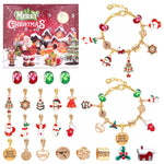 Festive Golden Christmas DIY Bracelet for Kids – Santa, Snowman & Holiday Charm Jewelry