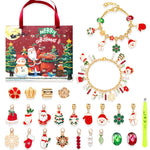 Festive Golden Christmas DIY Bracelet for Kids – Santa, Snowman & Holiday Charm Jewelry