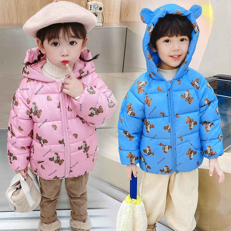 Lightweight Cotton Jacket for Kids – Warm Hooded Animal & Cartoon Print Coat for Boys & Girls
