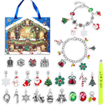 Festive Golden Christmas DIY Bracelet for Kids – Santa, Snowman & Holiday Charm Jewelry