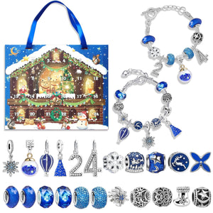 Festive Golden Christmas DIY Bracelet for Kids – Santa, Snowman & Holiday Charm Jewelry