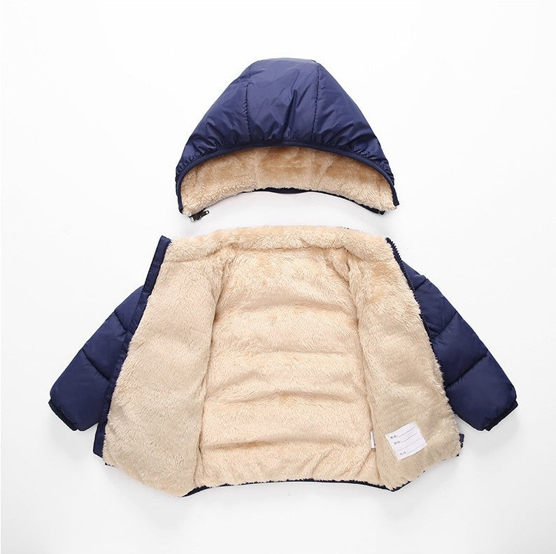 Children’s Lambskin Coat with Detachable Hood – Warm, Soft, and Stylish Winter Jacket for Kids Aged 3–8