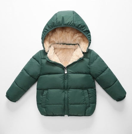Children’s Lambskin Coat with Detachable Hood – Warm, Soft, and Stylish Winter Jacket for Kids Aged 3–8