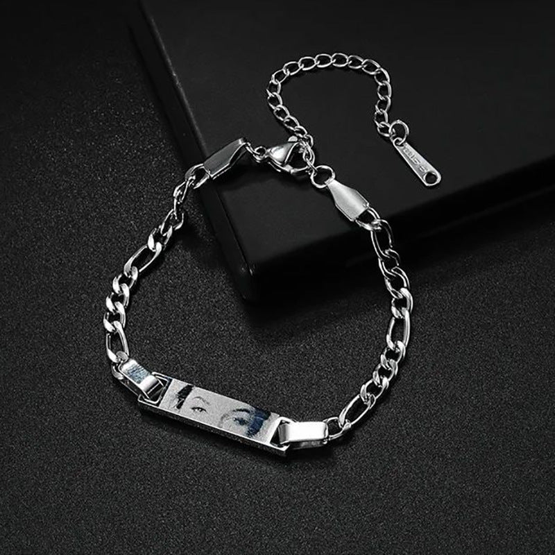 Unique Laser Engraved Eye Bracelet – Japanese Style Stainless Steel Jewelry for Couples