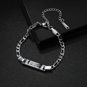 Unique Laser Engraved Eye Bracelet – Japanese Style Stainless Steel Jewelry for Couples