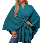 Loose V-Neck Shawl Cape Jacket – Cotton Batwing Sleeve Cardigan for Women, Casual Commuting Style, Multiple Colors