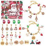 Festive Golden Christmas DIY Bracelet for Kids – Santa, Snowman & Holiday Charm Jewelry