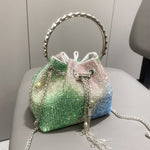 European & American Shiny Diamond Handbag – Elegant Metallic Evening Purse for Women, Party & Special Occasions