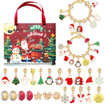 Festive Golden Christmas DIY Bracelet for Kids – Santa, Snowman & Holiday Charm Jewelry