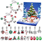 Festive Golden Christmas DIY Bracelet for Kids – Santa, Snowman & Holiday Charm Jewelry