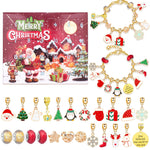Festive Golden Christmas DIY Bracelet for Kids – Santa, Snowman & Holiday Charm Jewelry
