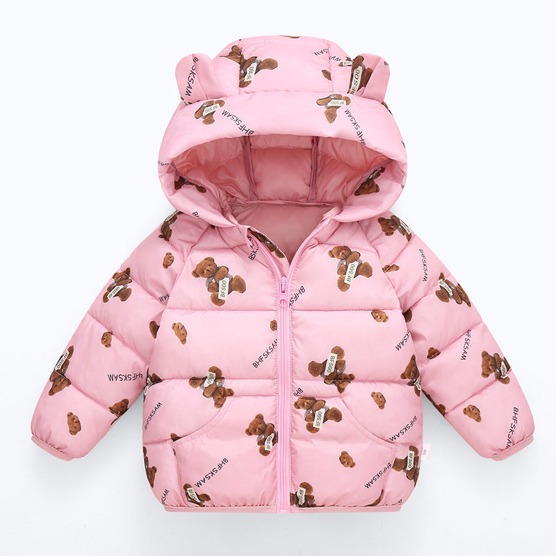 Lightweight Cotton Jacket for Kids – Warm Hooded Animal & Cartoon Print Coat for Boys & Girls