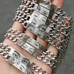 Unique Laser Engraved Eye Bracelet – Japanese Style Stainless Steel Jewelry for Couples