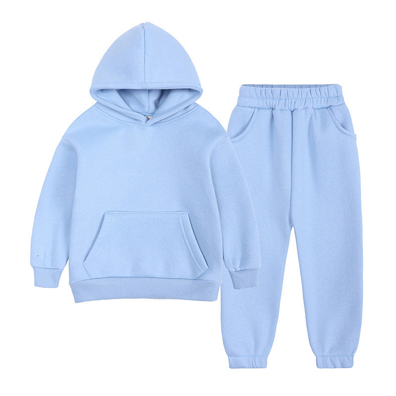 European And American Fleece Sweater Suit Middle And Big Children