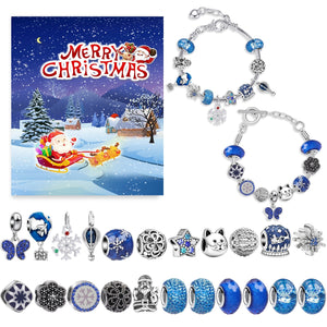 Festive Golden Christmas DIY Bracelet for Kids – Santa, Snowman & Holiday Charm Jewelry