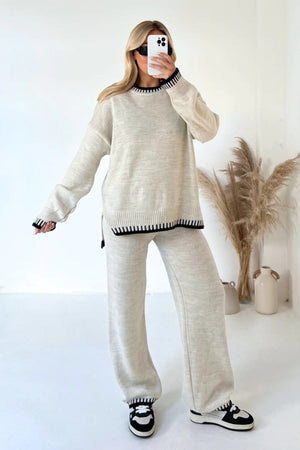 Chic Solid Color Casual Outfit – Loose Trousers & Relaxed Top Set for Stylish Everyday Comfort