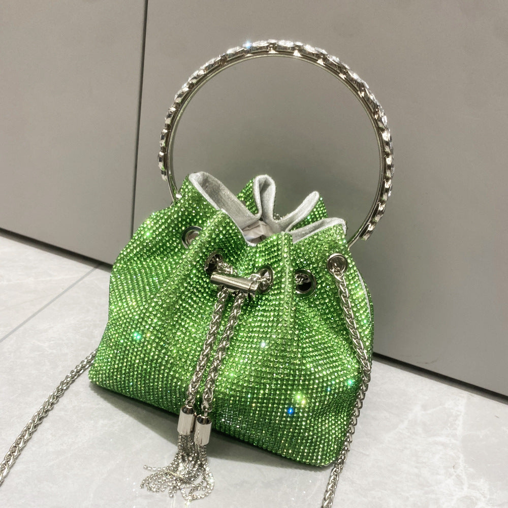 European & American Shiny Diamond Handbag – Elegant Metallic Evening Purse for Women, Party & Special Occasions