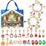 Festive Golden Christmas DIY Bracelet for Kids – Santa, Snowman & Holiday Charm Jewelry