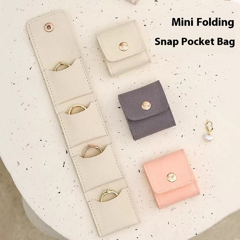 Portable Japanese Jewelry Bag – Soft Microfiber Ring Organizer for Travel & Daily Use